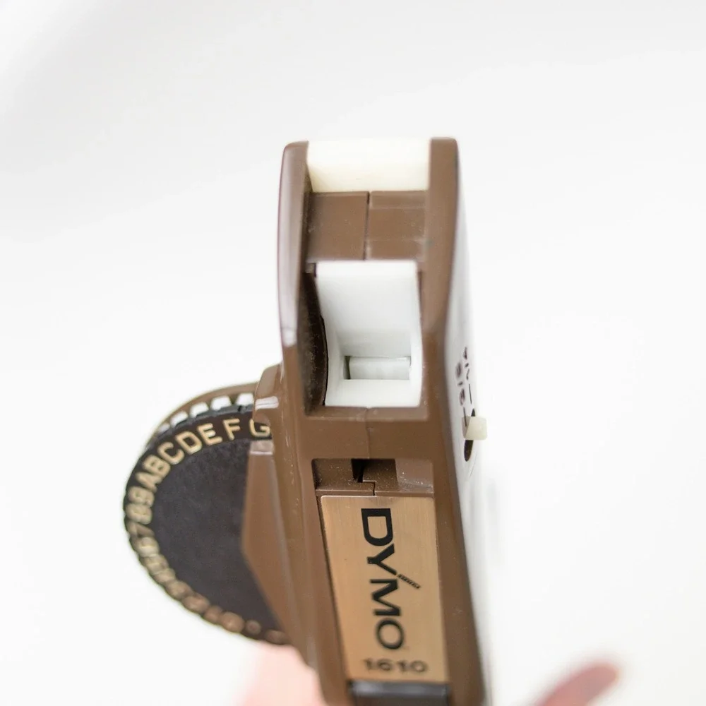 Vintage Dymo Label Maker 1610 Handheld Manual Brown Office Tool